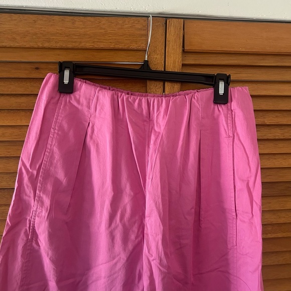 Maeve By Anthropologie Pull-On Curved Poplin Pink Trousers Sz XS - Picture 3 of 9
